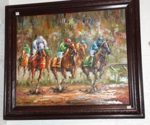Horse Race Oil Painting